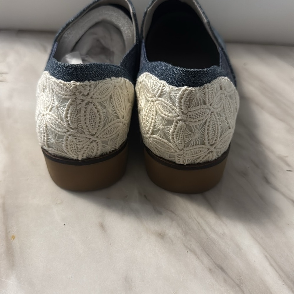 Lori Goldstein Collection Castiel Denim Lace Slip On Loafers size 8.5 - Picture 5 of 6